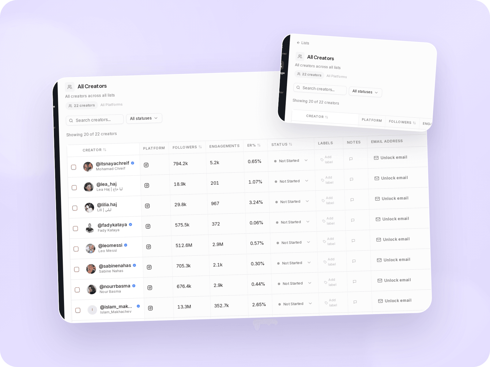 List management workflow preview