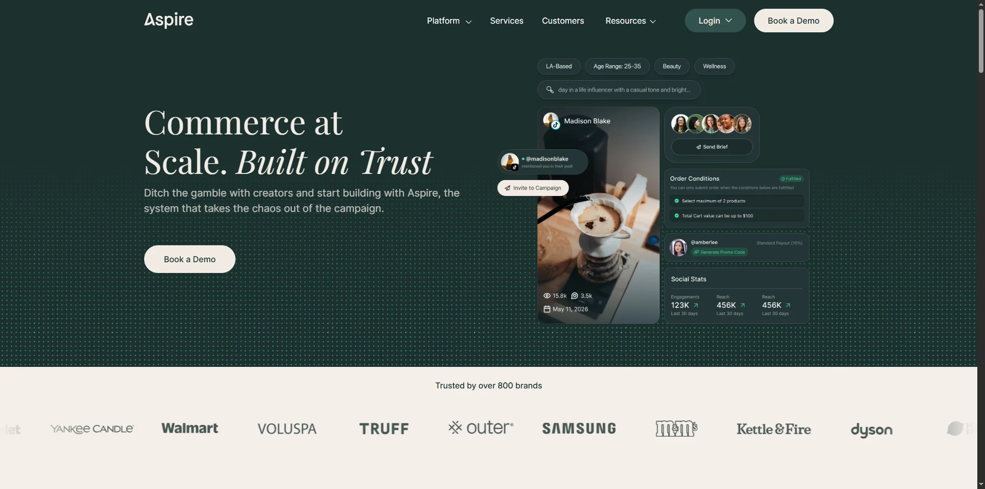 Aspire homepage screenshot